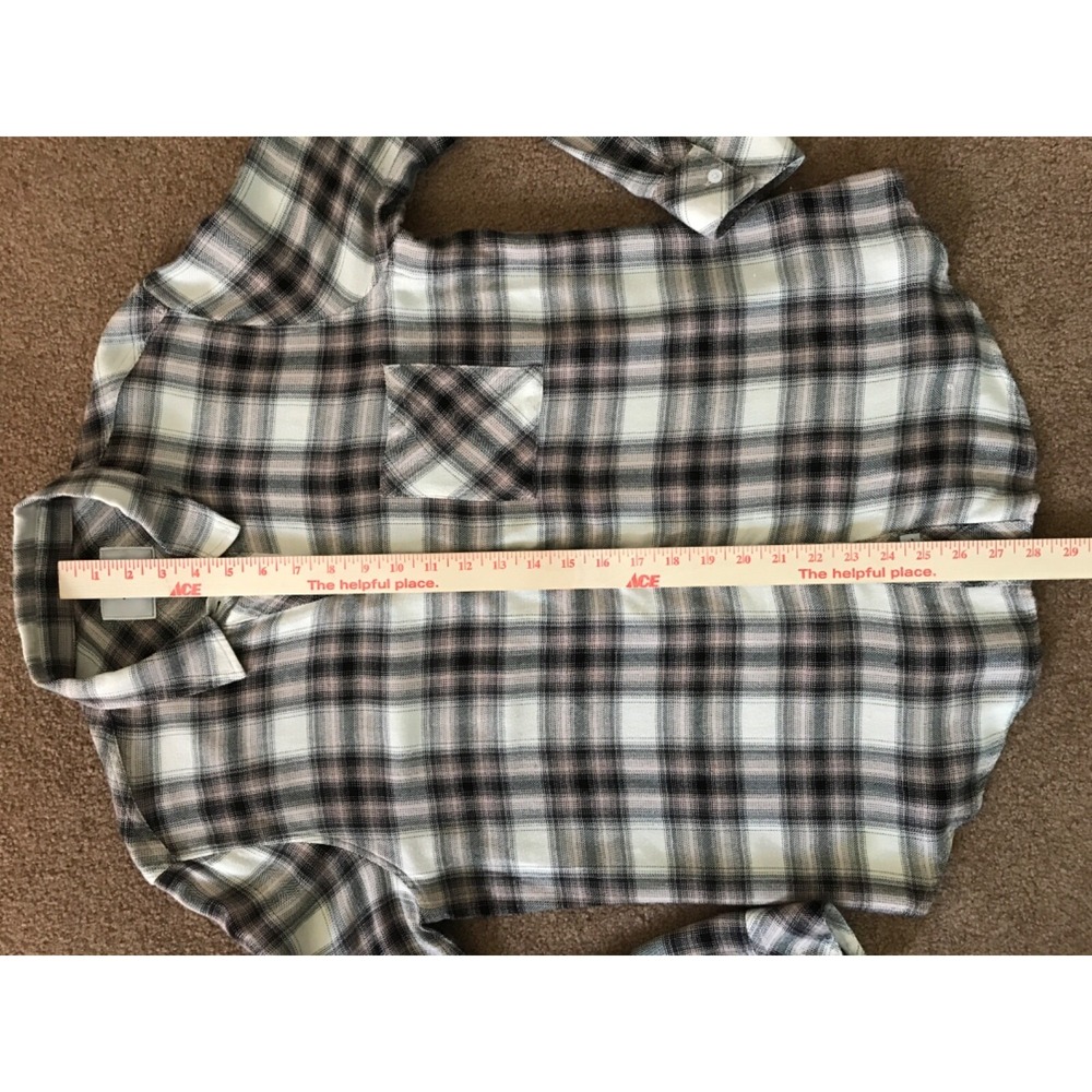 Rails Hunter Plaid Shirt size M Ivory Coal Blush Long Sleeve Button Down - Picture 13 of 14